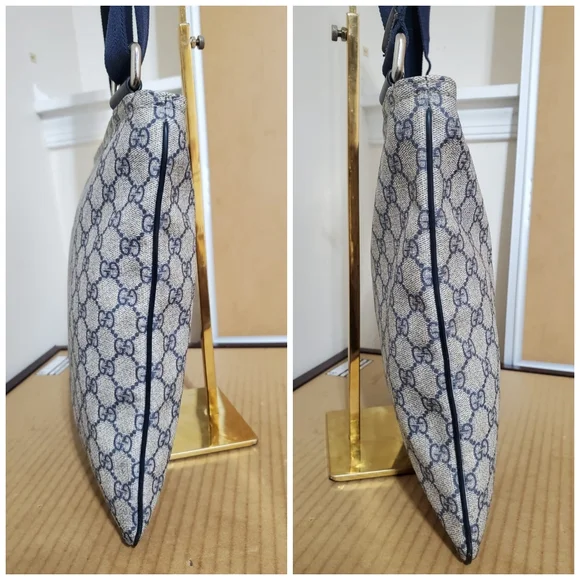 GUCCI GG Plus Monogram Medium Flat Messenger Bag Navy - Picture 7 of 13